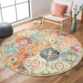 4ft Lahome Moroccan Trellis Washable Round Rugs