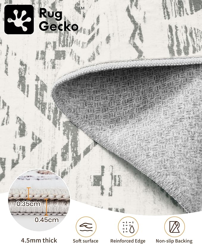 8x10 Area Rug for Living Room Moroccan Washable Rugs