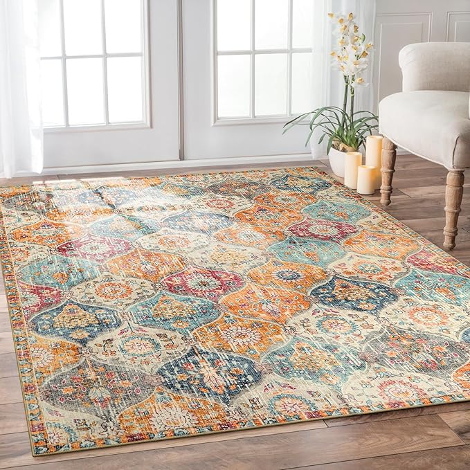 6x9 Lahome Moroccan Rugs for Living Room, Soft Washable